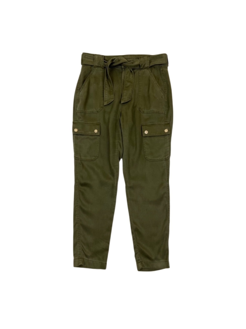 White House Black Market High Rise Straight Leg Ankle Cargo Pants Green Size 4